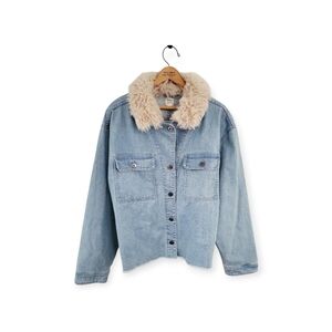 Women's Dylan Denim Trucker Sherpa Faux Fur Collar Jacket XL / NWOT